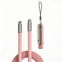 Câble USB-C vers USB-C 240W avec support détachable, cordon de charge rapide en silicone souple pour le jeu/la configuration de bureau et la visualisation mains libres