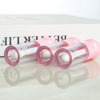 Tube vide à vis 5 ml rose sphérique pour brillant à lèvres avec porte-clés, tête de pinceau large, pour crème à lèvres, emballage de produits de beauté et de maquillage