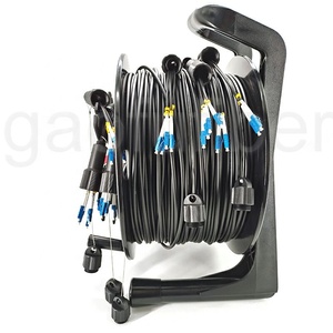 Câble de brassage tactique blindé à <span class=keywords><strong>fibre</strong></span> optique monomode <span class=keywords><strong>OS2</strong></span> G657A1 G657A2 à 12 cœurs et 24 fibres, extrémités décalées LC, avec enrouleur de câble - Product Image 4