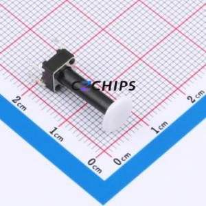 TSA06131-180B332CA-006E Tactile Switch Through hole-4P,6.1x6.1mm Switch Single Pole Single Throw Round Button 1.8N 6.1mm - Product Image 1