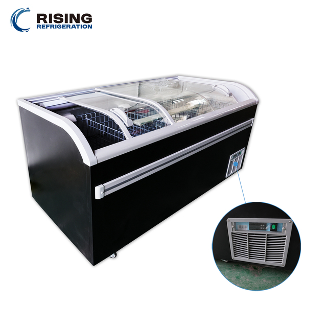 Seafood Fish Display Commercial Chest Freezer Deep Freezer Showcase Refrigerated Display Case for Fishmonger Shop