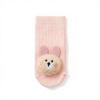 Chaussons d'intérieur antidérapants en coton peigné pour bébés et tout-petits, motif animaux 3D mignons et amusants, vente en gros OEM/ODM