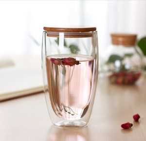 Vaso de Agua de Vidrio Transparente de Doble Capa de 450 ml con Asa y Tapa para Bebidas Calientes y Frías, Café, Leche, Jugo, Venta al Por Mayor del Fabricante - Product Image 6
