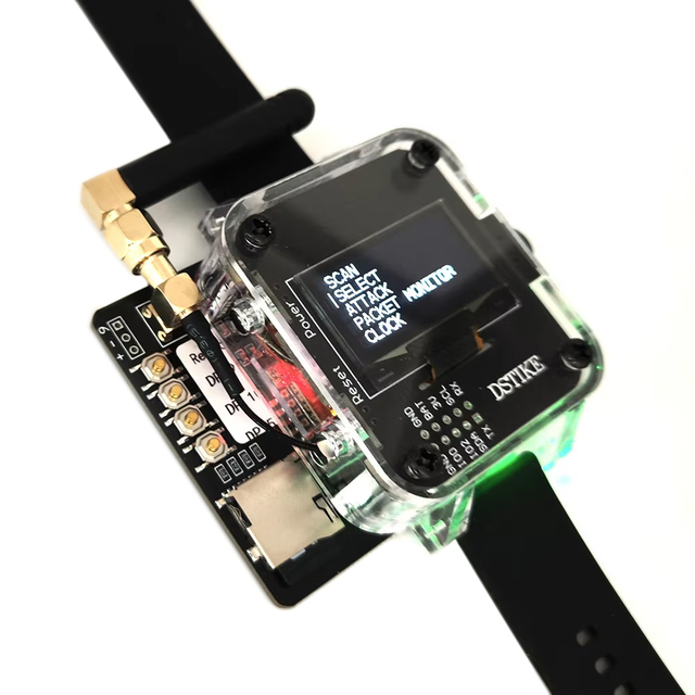 Deauther Watch Z | ESP8266+ATmega32u4 WiFi+BadUSB Smart Hacker Watch Upgraded Version Development Board IoT Security Testing
