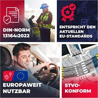 Kit de sécurité automobile d'urgence Ori-power 3-en-1 DIN13164:2022 Trousse de premiers soins avec triangle de signalisation et gilet haute visibilité Smart-Planet