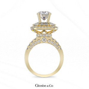 Anillo de Moissanita de Lujo para Mujer, Nuevo, de Vietnam, Sintético (Creado en Laboratorio), Plata, 8 mm - Product Image 4