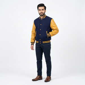 Veste varsity vintage en toile pour homme FINER THREADS, best-seller, 100% coton, imperméable, coupe-vent, respirante, réversible - Product Image 1