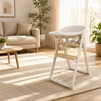 Chaise haute évolutive pour bébé, pliable à un bouton, en plastique, portable, mobilier enfant en bois