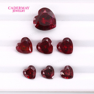 CADERMAY Cultivated Ruby Heart Shape Loose Stone Ruby No. 9 Jewelry Findings - Product Image 1
