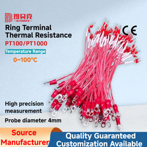 4Mm Roestvrijstalen Sonde Met Crimp Ring Terminal Thermische Weerstand Pt100/Pt1000 Rtd Temperatuur Sensor Instrument - Product Image 2