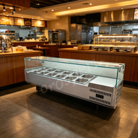 Réfrigérateur de présentation de comptoir 1500 mm pour ingrédients de salade, table de préparation réfrigérée pour bar à salades, pizzas et traiteur