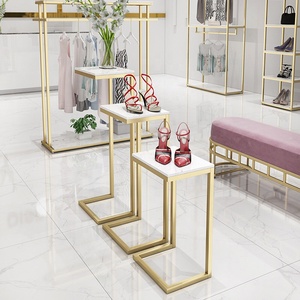 बुटीक स्टोर नेस्ट टेबल सेट रिटेल पोर्टेबल स्टेनलेस स्टील प्लेटिंग गोल्ड नेस्टिंग डिस्प्ले टेबल - Product Image 5