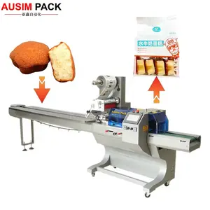 horizontal pouch packing machine small products for biscuit/candy bar/cake of horizontal packing machine