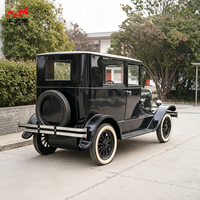 Voiture de tourisme personnalisée de style classique vintage, 5 places, carrosserie noire, électrique, pour usage extérieur, voiture de défilé