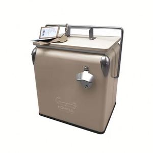 Vintage Ice Box 13L PP & Metal Retro <b>Cooler</b> in White Keeps Wine Food & <b>Drinks</b> Cold 48hrs Portable <b>Cooler</b> Box - Product Image 1