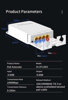 4-Anschlüsse 1000 Mbps wasserdichter POE-Verlängerungsprogramm 1 IN 3 OUT 10/100 Mbps für POE Switch NVR IP Kamera