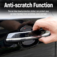 4 autocollants de protection pour poignée de porte de voiture avec logo sportif laser, anti-rayures, auto-adhésifs, garniture de protection pour coupelle de porte de voiture
