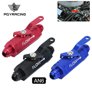 AN6 6AN Aluminum <strong>Inline</strong> <strong>Fuel</strong> <strong>Filter</strong> Shut Off Valve Cut Off W/ Cable Lever Black 1Pcs PQY-FSV06 - Product Image 1