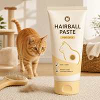 Pâte anti-boules de poils pour chats, OEM, marque privée, emballage personnalisé, supplément pour chats, fabricant sous contrat