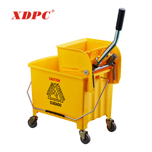Vàng Orange Bệnh Viện Làm Sạch Side Press <span class=keywords><strong>Mop</strong></span> Tay Cầm Xô Xe Đẩy Với 4 Bánh Xe - Product Image 6