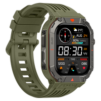 Montre connectée GPS robuste avec écran AMOLED carré, boussole, altimètre, baromètre, lampe de poche et appels Bluetooth pour les sports de plein air