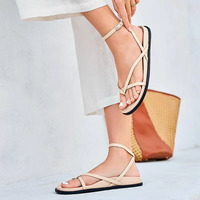 Nouvelles sandales plates d'été tendance à bout ouvert avec boucle, confortables pour la plage, pour femmes