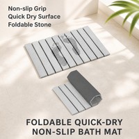 Grand tapis de séchage pour vaisselle en pierre 60x39cm, séchage rapide, absorbant, pour la cuisine et la salle de bain, blanc