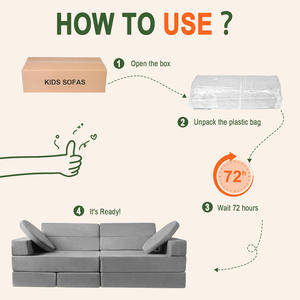 ओएम कस्टम 15 पीसी मॉड्यूलर बच्चों को प्लेरूम के लिए सोफे खेलते हैं, परिवर्तनीय चाइल्ड प्ले सोफा बिल्डिंग फोर्ट - Product Image 5