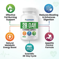 Ausreson Capsules Brûle-Graisse Slim Plus Marque Privée Détox Gestion du Poids Ventre Plat Brûlant 28 Jours Capsules Minceur