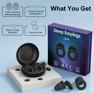 Tapones de silicona personalizados de 4 tamaños con espuma viscoelástica, filtros insonorizantes y silenciosos para dormir, reducción de ruido - Product Image 2