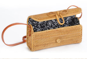 Hot Sale <b>Square</b> Shape Rattan Straw Shoulder Bag for Ladies Fashion Vintage Bohemian Dress Summer National Style Cotton Lining - Product Image 2