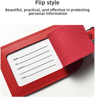 Étiquette de bagage en cuir PU personnalisable avec protection de la vie privée, anti-perte, pour valise, sac à dos et bagages de voyage