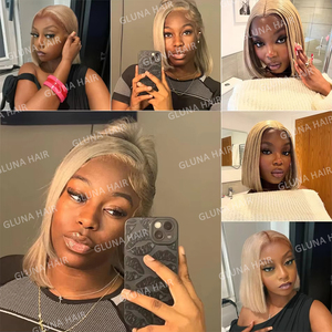 Venta al por mayor <span class=keywords><strong>rubio</strong></span> <span class=keywords><strong>ceniza</strong></span> Color 13X4 transparente HD encaje Frontal pelucas vendedores <span class=keywords><strong>Rubio</strong></span> Bob <span class=keywords><strong>corto</strong></span> pelucas de cabello humano frente de encaje de cabello humano - Product Image 5