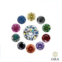 Lerca vente en gros multicolore rond en vrac Moissanite pastèque rouge rose bleu jaune VVS 3EX coupe GRA pierre Moissanite certifiée