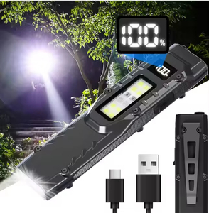 EDC Red Purple <b>LED</b> <b>Flashlight</b> Stainless Steel Built-in 1000mAh Pen Bike Light Outdoor Use Type-c Charging with Clip. - Product Image 5