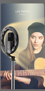 Trépied multifonctionnel Offre Spéciale Q05s Selfie Stick avec anneau lumineux de 8 pouces 3 en 1 intégré Palo <span class=keywords><strong>Selfiestick</strong></span> 360 tourné - Product Image 6