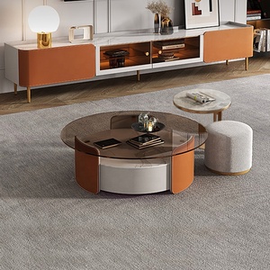 Bàn Cà Phê Sang Trọng Bằng Đá Cẩm Thạch Với Ghế Bằng Đá Cẩm Thạch Sống Trung Tâm Hiện Đại Bàn Cà Phê Đá - Product Image 5