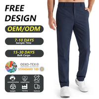Pantalons de golf pour hommes, résistants aux plis, avec poches à fermeture à pression, coupe droite confortable pour le travail, le golf et les sorties du week-end