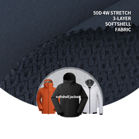 Tela Softshell Elástica en 4 Direcciones, Impermeable, Resistente al Viento, de Forro Polar con TPU, para Chaqueta