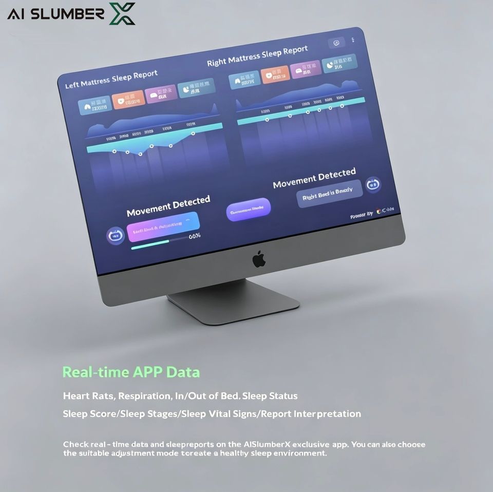 AI Adaptive Comfort Smart Mattress Multi-Zone Airbags Pressure Sensors ...