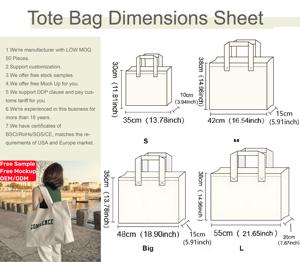 Nuova Collezione 2026: Borsa Grande in Tela di Cotone Beige con Logo Personalizzato, Riutilizzabile, Stile London Tote con Cerniera - Product Image 3