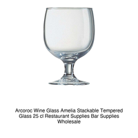 Verre à vin en verre trempé Amelia 25 cl empilable Arcoroc H 11,7 cm Ø 7,9 cm