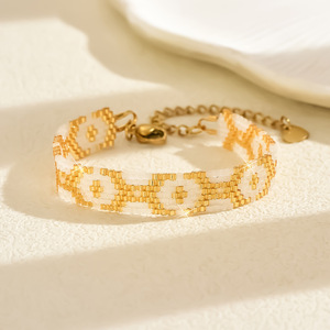 Bracelet en acier inoxydable de luxe, ajustable, style bohème, unisexe, avec perles de verre Miyuki, personnalisable, vente en gros - Product Image 4