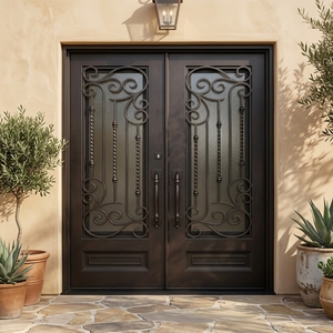 Portes <span class=keywords><strong>d</strong></span>'<span class=keywords><strong>entrée</strong></span> en fer forgé personnalisées, design de <span class=keywords><strong>porte</strong></span> double en fer, <span class=keywords><strong>porte</strong></span> <span class=keywords><strong>d</strong></span>'<span class=keywords><strong>entrée</strong></span> sécurisée - Product Image 3