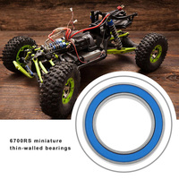 Rodamiento de Bolas de Ranura Profunda de Pared Delgada Miniatura 6700 ZZ RS de Acero Cromado 10*15*4mm para Robots, Coches RC y Bicicletas