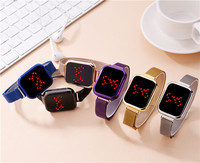 5047 livraison directe femmes classiques carré LED numérique Rose or plaqué montres-bracelets