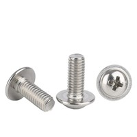 Vis à tête cylindrique cruciforme en acier inoxydable 304 DIN967 avec rondelle, vis de machine Phillips
