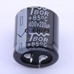 Condensateur électrolytique en aluminium à encliquetage CK221MOI30B, composant traversant (THT), D30xL30mm 220uF 20% 400V 30mm - Product Image 1