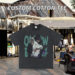 เสื้อยืดแฟชั่นใหม่แบบ OEM สกรีนโลโก้ตามสั่ง พิมพ์ลายดิจิทัล ผ้าฝ้าย 100% ระบายอากาศได้ดี ทรงโอเวอร์ไซส์ สไตล์ลำลอง ผ้าเจอร์ซีย์  มีสีให้เลือกมากกว่า 60 สี - Product Image 2
