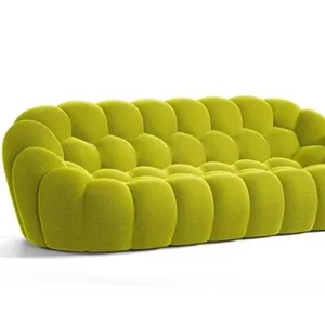 Tappezzeria in tessuto moderno divano a bolle curvo sedia comoda per il tempo libero poltrona schiuma divano bolla